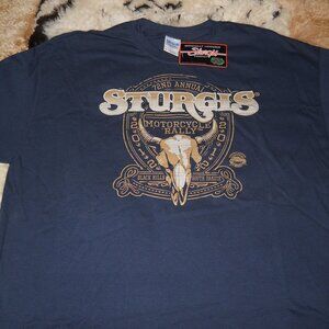 NEW~ Adult  STURGIS Navy T-Shirt 2012 Rally 72 years ~ Size XL ~  by Gildan